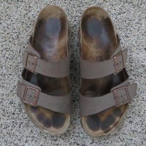 Arizona Birkenstock Birkibuc Mocha Flat Sandals 45